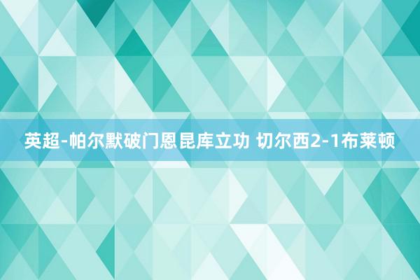 英超-帕尔默破门恩昆库立功 切尔西2-1布莱顿