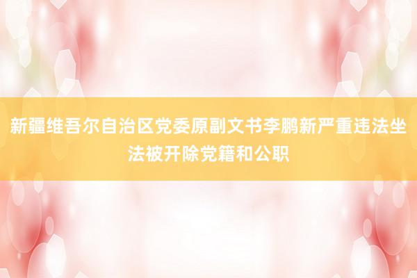 新疆维吾尔自治区党委原副文书李鹏新严重违法坐法被开除党籍和公职