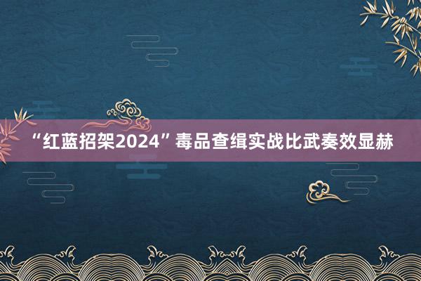 “红蓝招架2024”毒品查缉实战比武奏效显赫