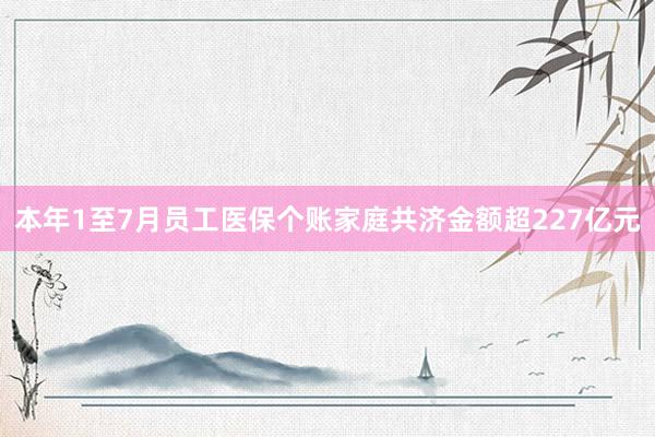 本年1至7月员工医保个账家庭共济金额超227亿元