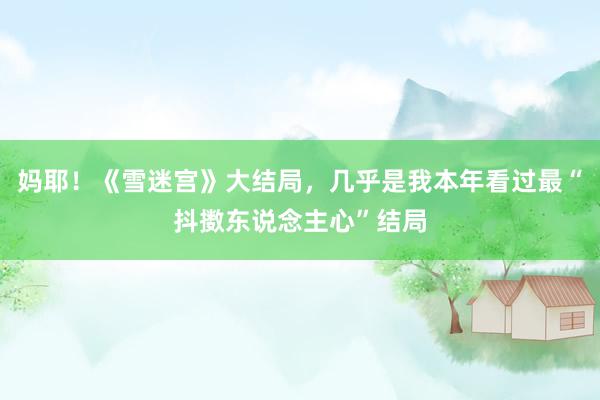 妈耶！《雪迷宫》大结局，几乎是我本年看过最“抖擞东说念主心”结局